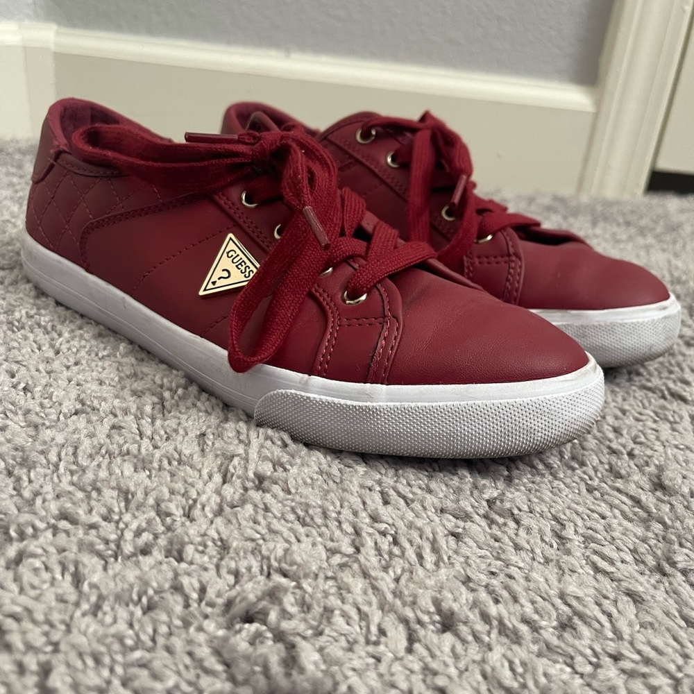 Guess Burgundy leather Sneakers with White Soles